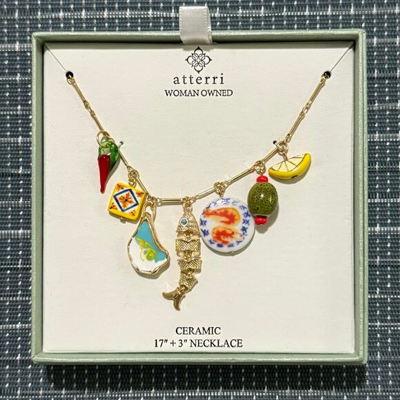NEW | Atterri | Beautiful Tapas Ceramic Charm Necklace - Picture 1 of 3